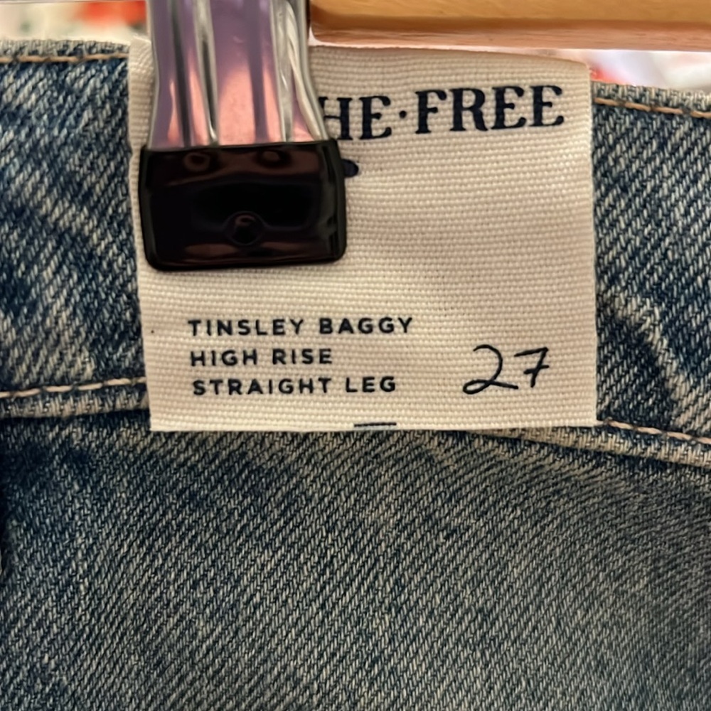 NWT We The Free Tinsley Baggy High Rise Straight Leg Jeans In Rhinstone Cowgirl - Picture 6 of 6